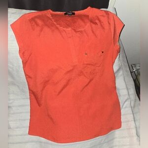 Womens Sily Orange short sleeve Blouse